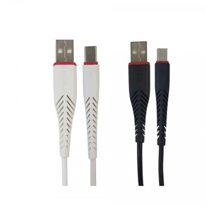 Siyah Renk USB Type-C 2 Metre 3A Hızlı Şarj Kablosu